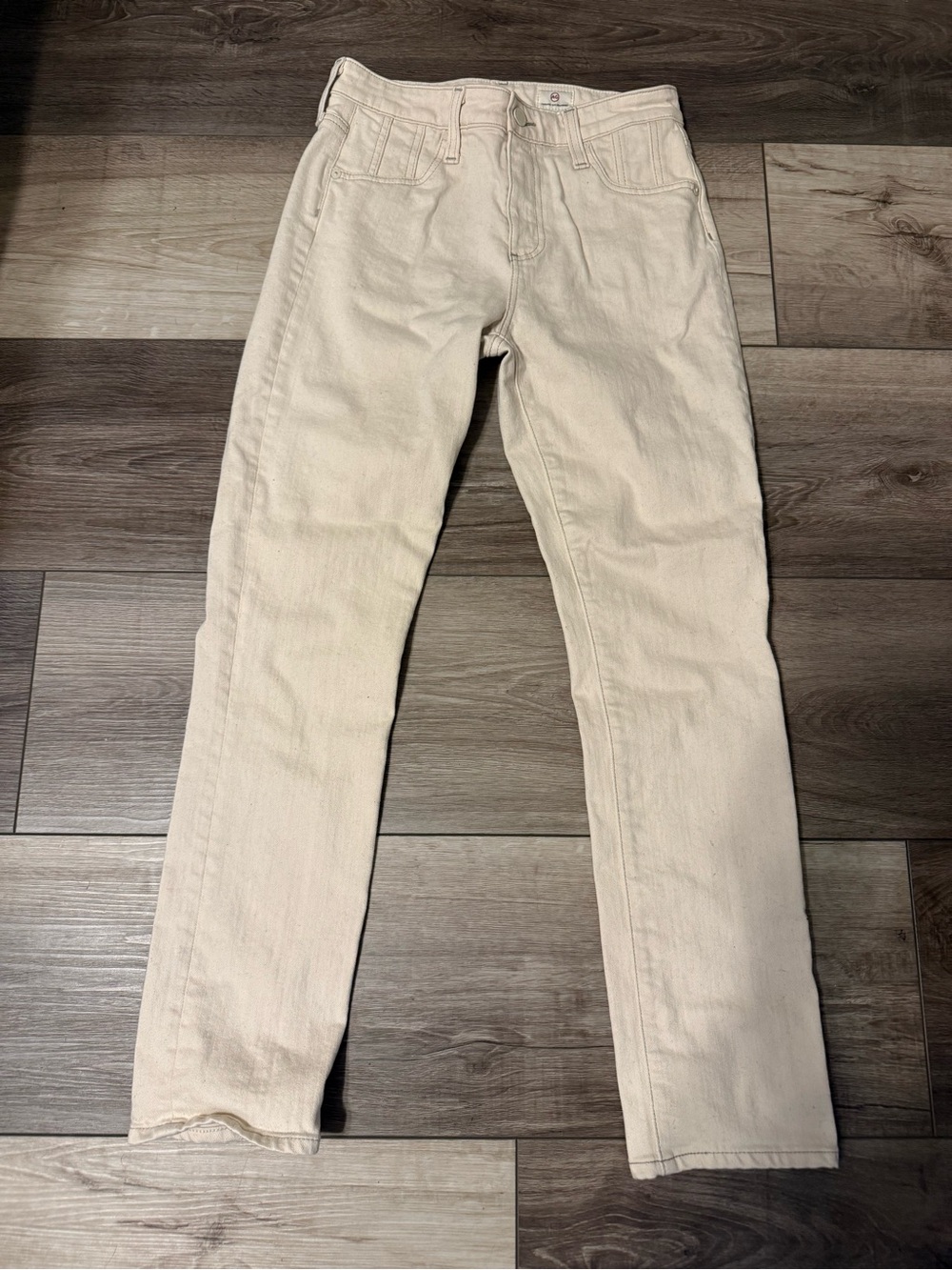 AG Adriano Goldschmied Straight Leg Jeans in Cream